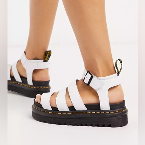 Dr. Martens White Strappy Sandals